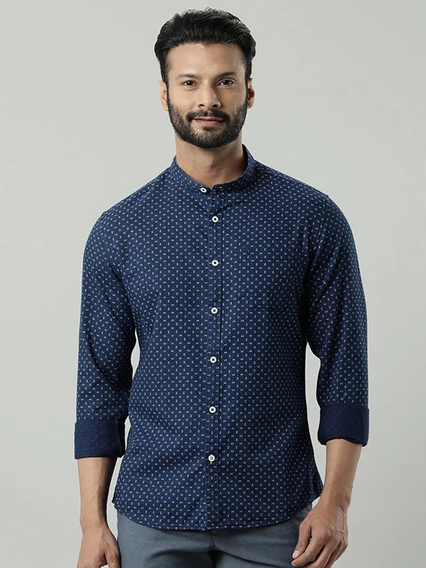 Indian Terrain Men All Over Print Blue Shirt